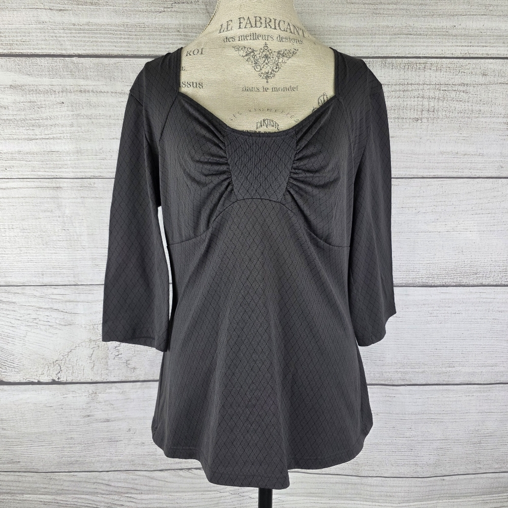 Liz In La Chic Gray Women's Blouse